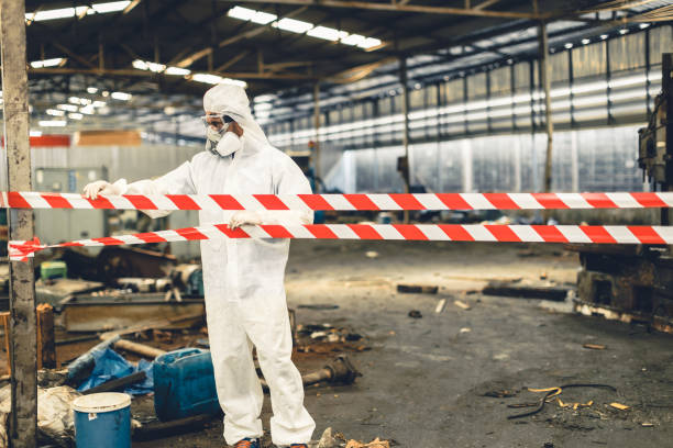Professional Sewage Cleanup technician working in Overton, TX
